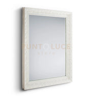TANJA SPECCHIO DA PARETE CON CORNICE LAVORATA CON GANCI X INSTALLAZIONE ORIZZONTALE E VERTICALE BIANCO 55X70CM