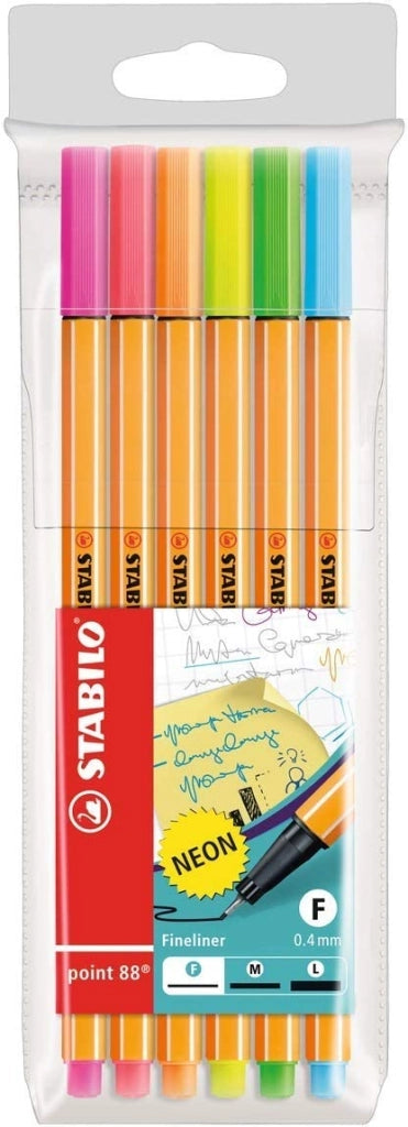 PENNA POINT STABILO IN CONFEZIONE DA 6 PEZZI IN COLORAZIONE FLUO