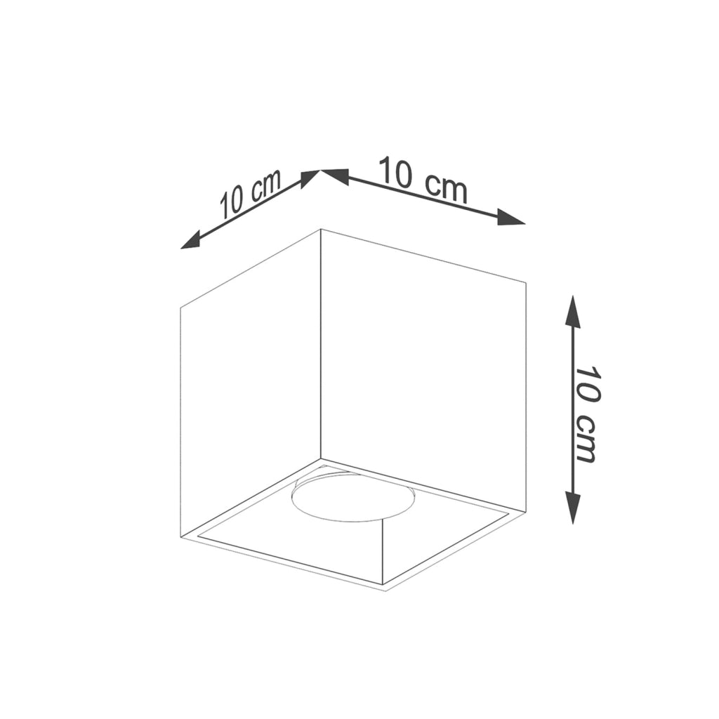 Faretto soffitto quadrato oro 10cm GU10 10W TETRIS