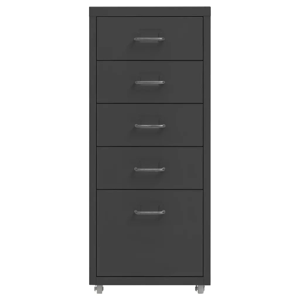 Schedario Mobile Antracite 28x41x69 cm in Metallo