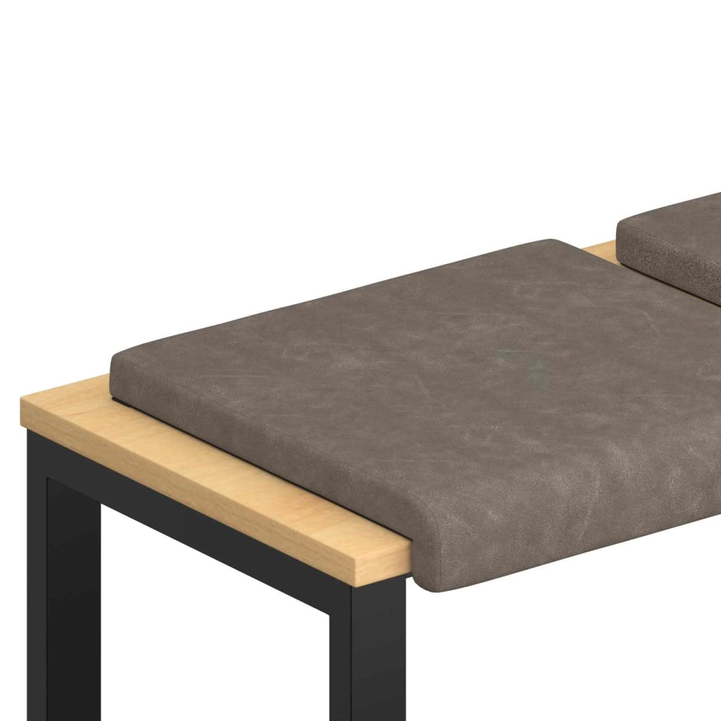 Cuscino per panchina 2 pcs Similpelle Grigio Profondità 35 cm 42043046