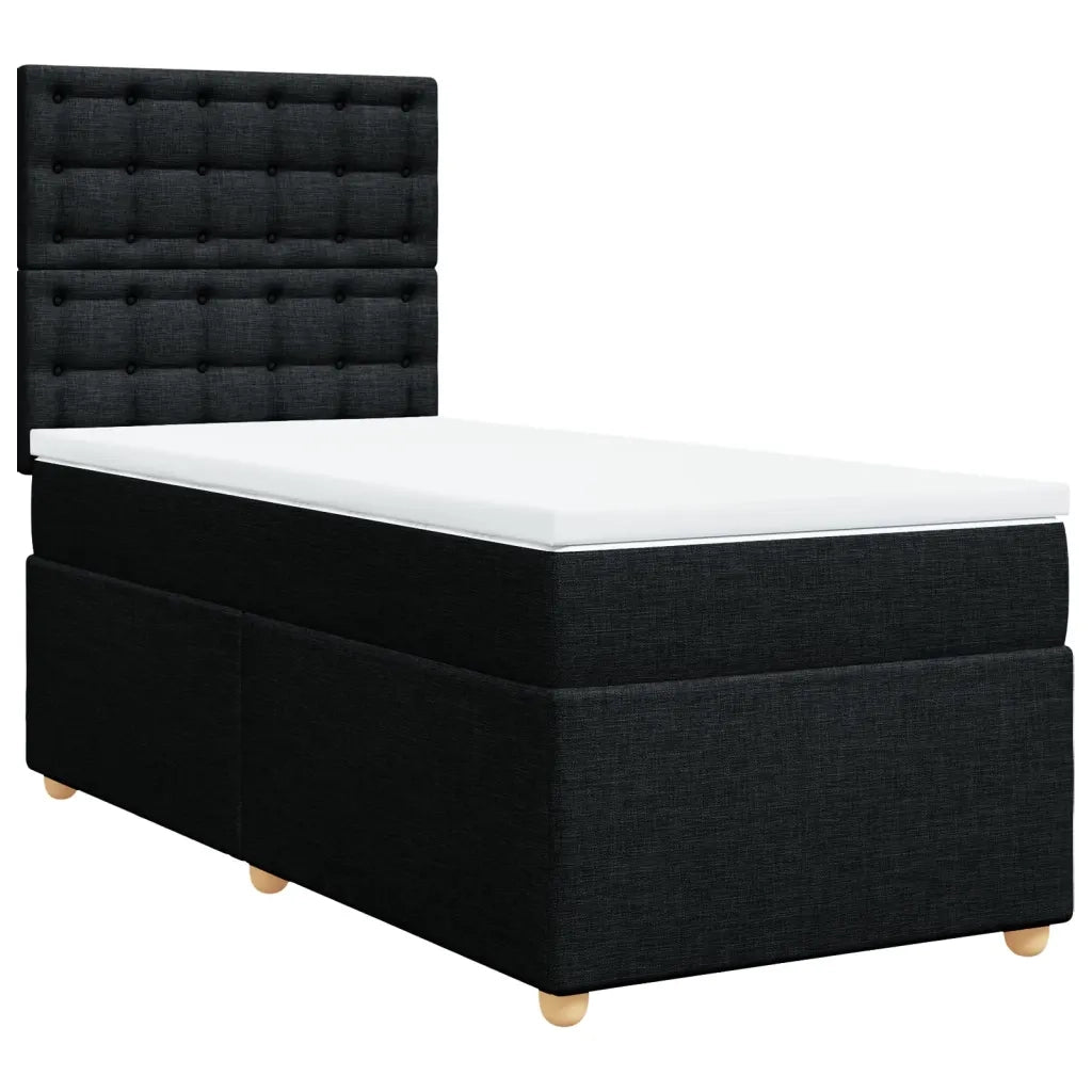 Giroletto a Molle con Materasso Nero 90x200 cm in Tessuto 3291179
