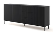 BIM FORNITURE mobile tv soggiorno RAVENNA cm 200x42x87H Nero opaco