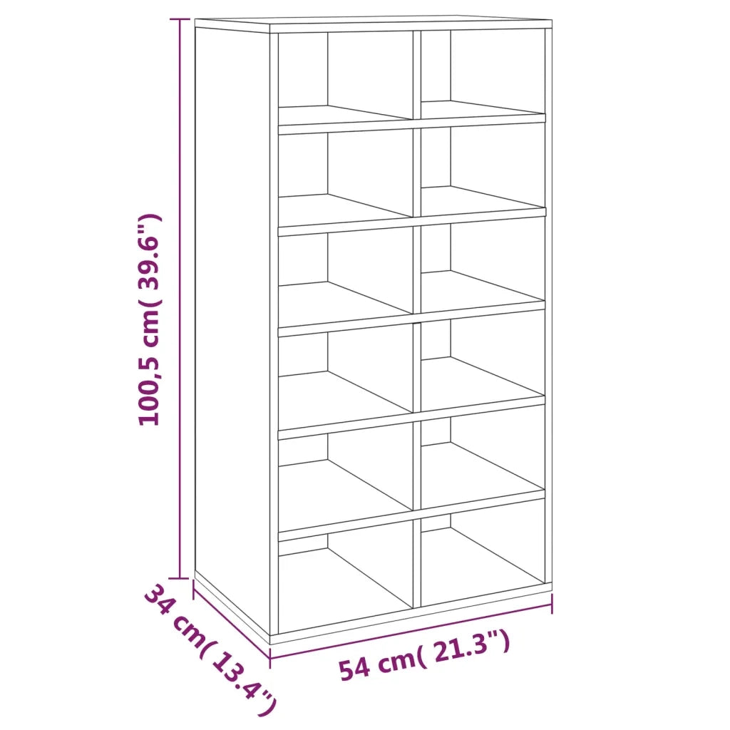 Scarpiera Grigio Sonoma 54x34x100,5 cm in Legno Multistrato cod mxl 51764