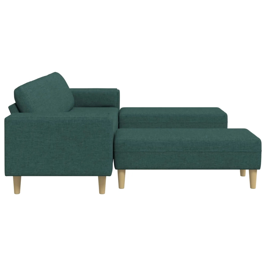 Divano per Soggiorno 3 pcs Verde Scuro Poliestere 3335116