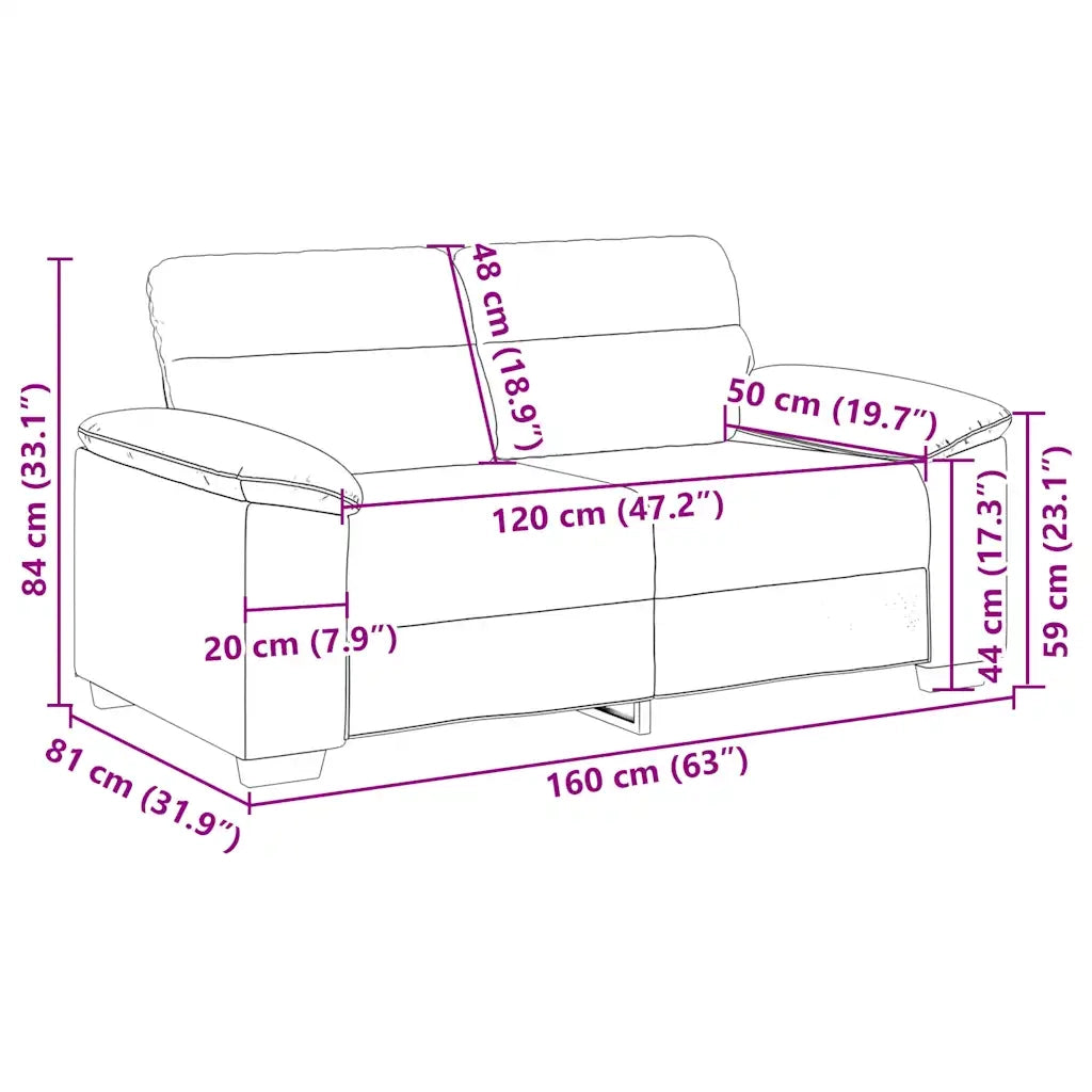 Divano | Divano da soggiorno | Sofa a 2 Posti 160x81x84 cm in Lino