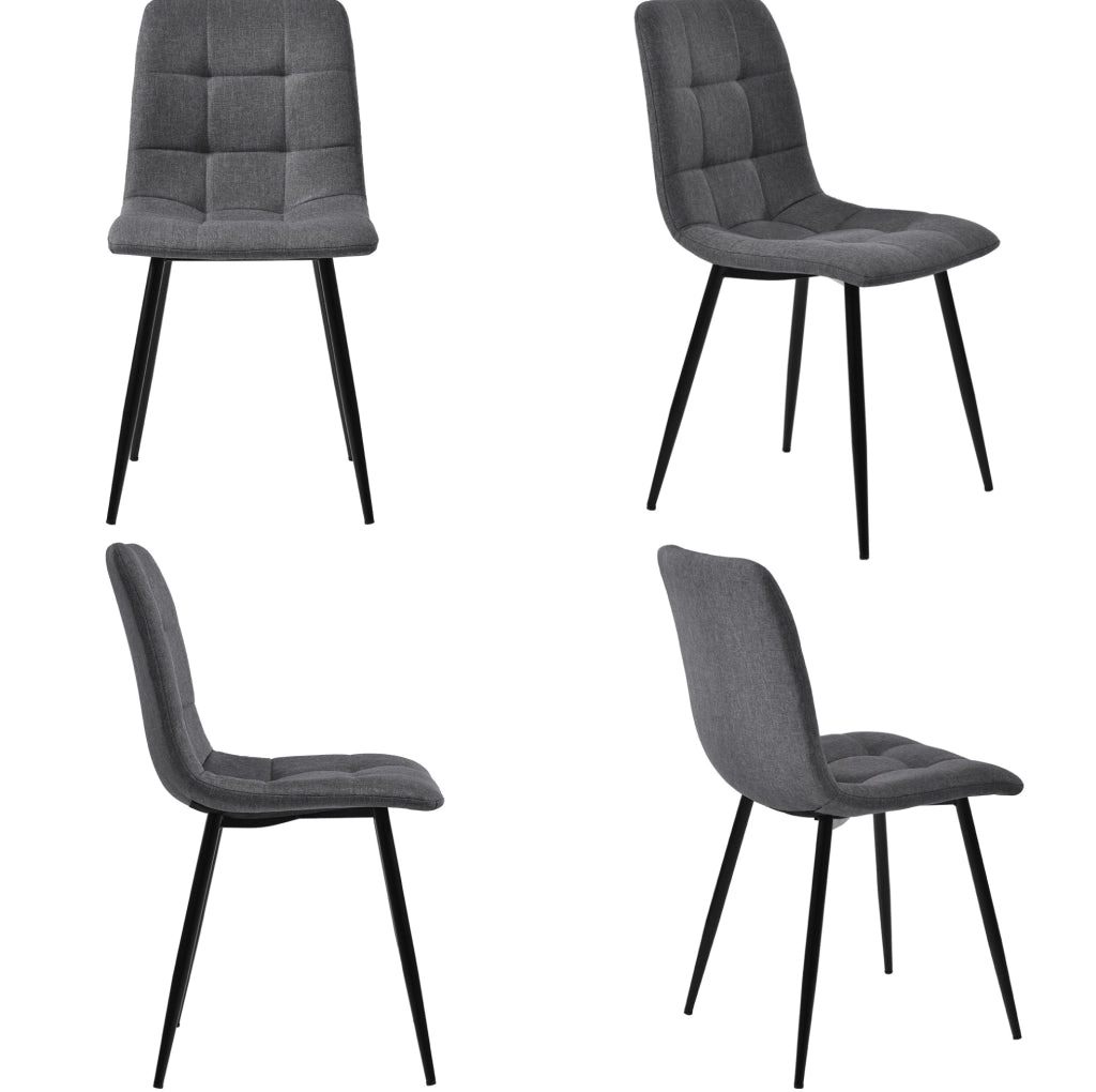 Set tavolo e sedie 140x80 cm; stile moderno; MDF; grigio