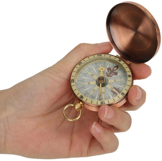 Compasso da Terra Portatile con Caso Metallico - Stile Vintage - Preciso - Ideale per Attività All'Aperto