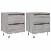 Set di 2 Comodini | Armadio da Notte | Mobiletto da notte Grigio Sonoma 40x35x50 cm in Legno Multistrato