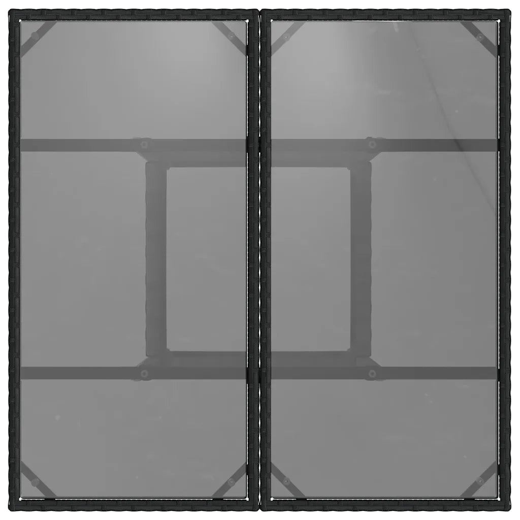Set da Pranzo per Giardino 3 pcs Nero polyrattan 3334923