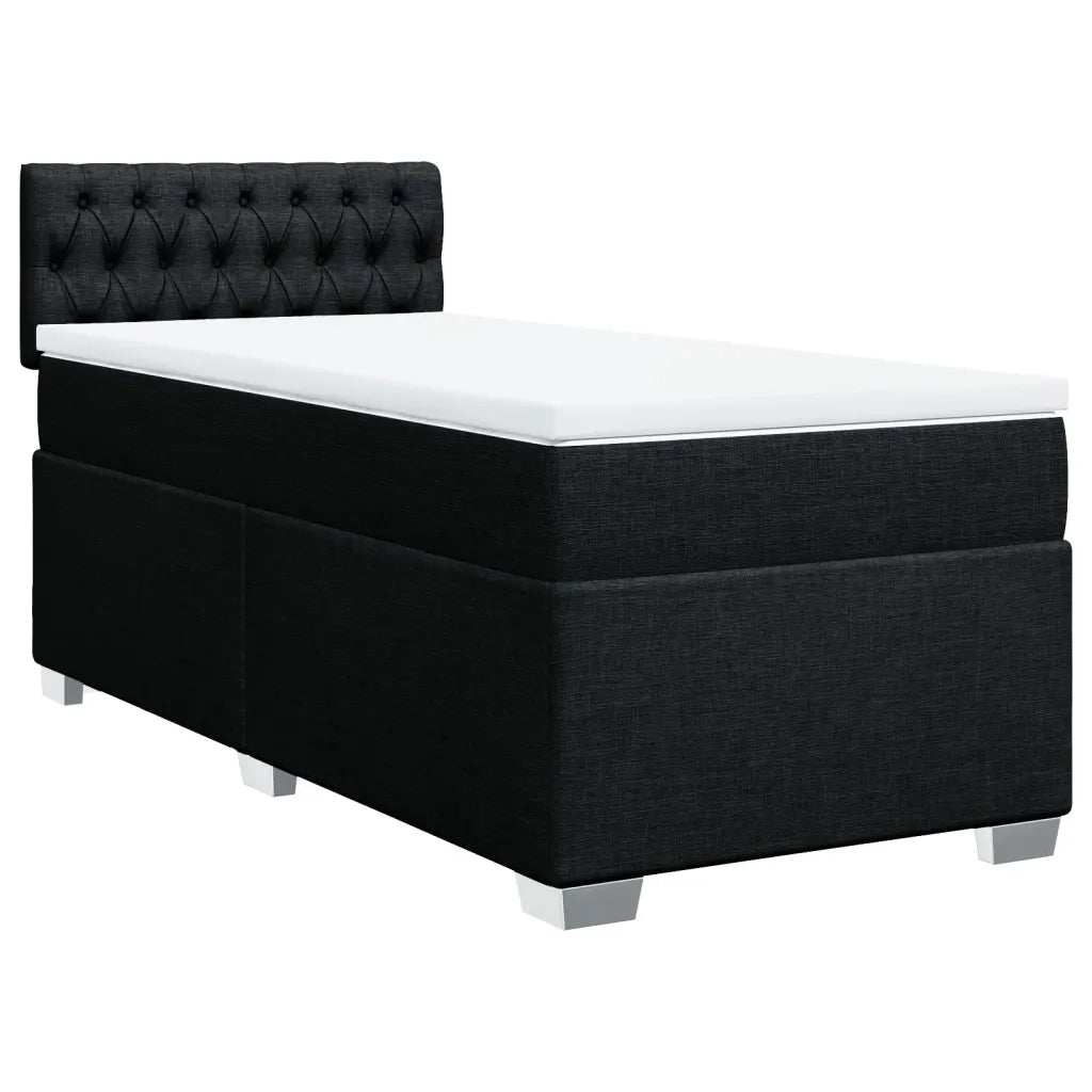 vidaXL Giroletto a Molle con Materasso Nero 90x200 cm in Tessuto