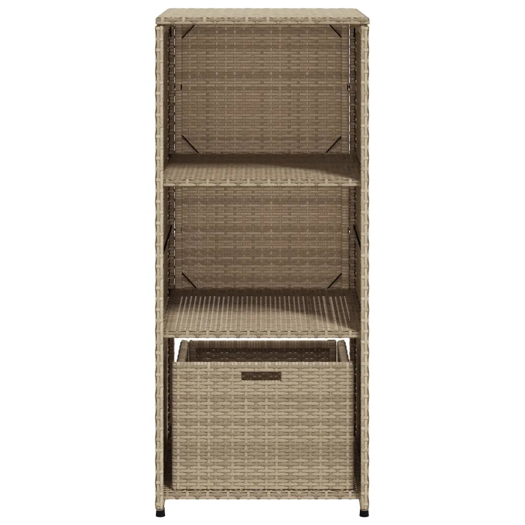 Armadietto Portaoggetti Giardino-Armadio per esterni Beige 50x55x115cm Polyrattan
