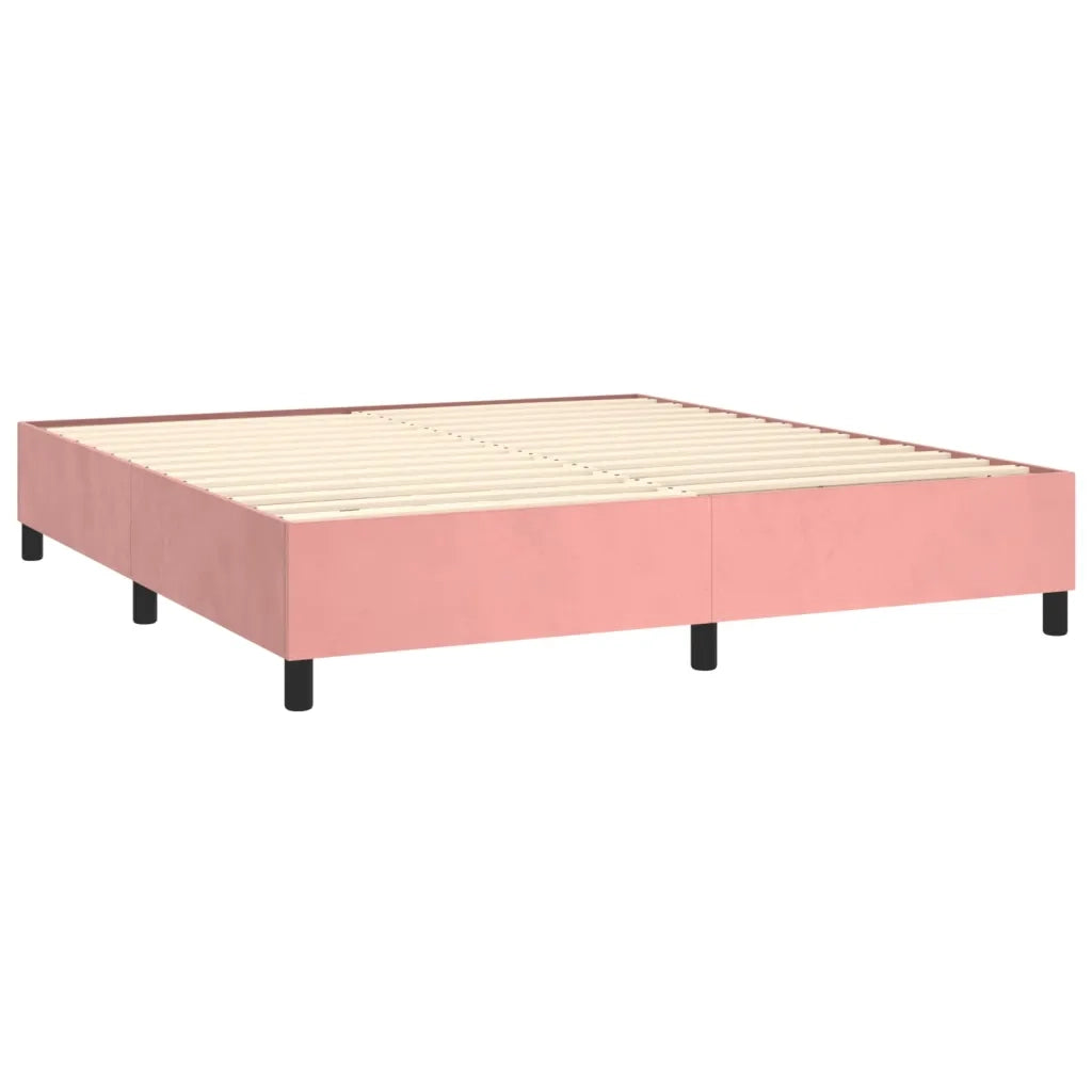 Letto a Molle con Materasso e LED Rosa 180x200 cm in Velluto 3136202