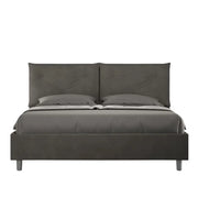 Letto matrimoniale contenitore imbottito 160x200 microfibra grigio Appia