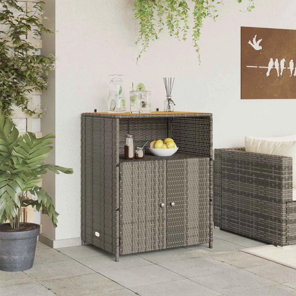 Armadietto Grigio 70 x 50 x 87 cm Poliestere e Rattan Roly 42026913
