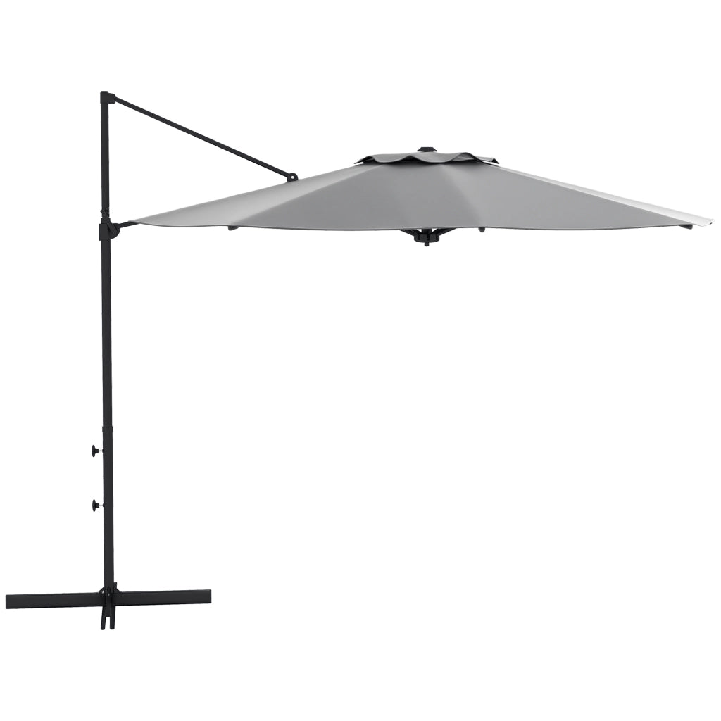Ombrellone da giardino inclinabile e girevole ¨C zephmum ¨C 3 m, grigio scuro