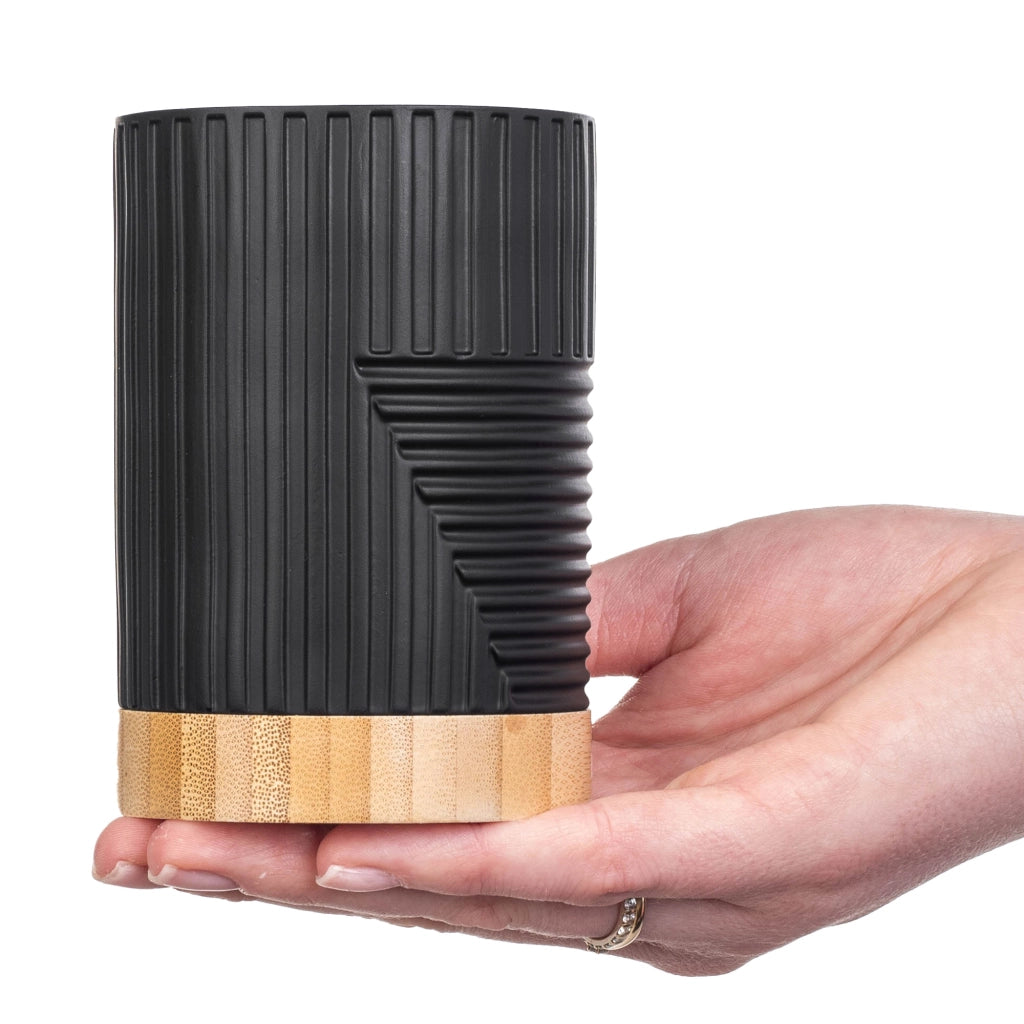 Set da bagno KADAX con dispenser di sapone liquido e bicchiere da bagno nero