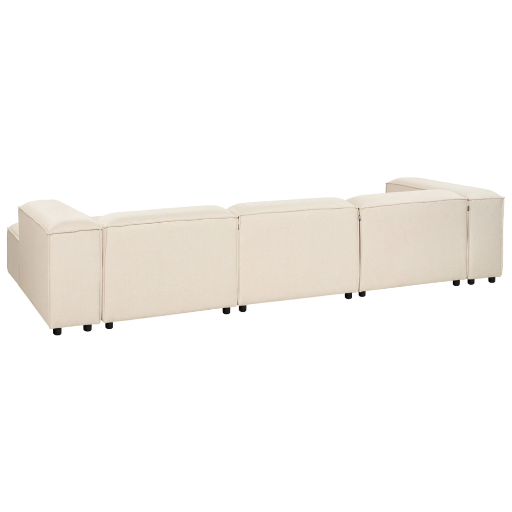 Divano modulare tessuto beige 3 posti a sinistra Gambe nere con gambe nere Soggiorno moderno