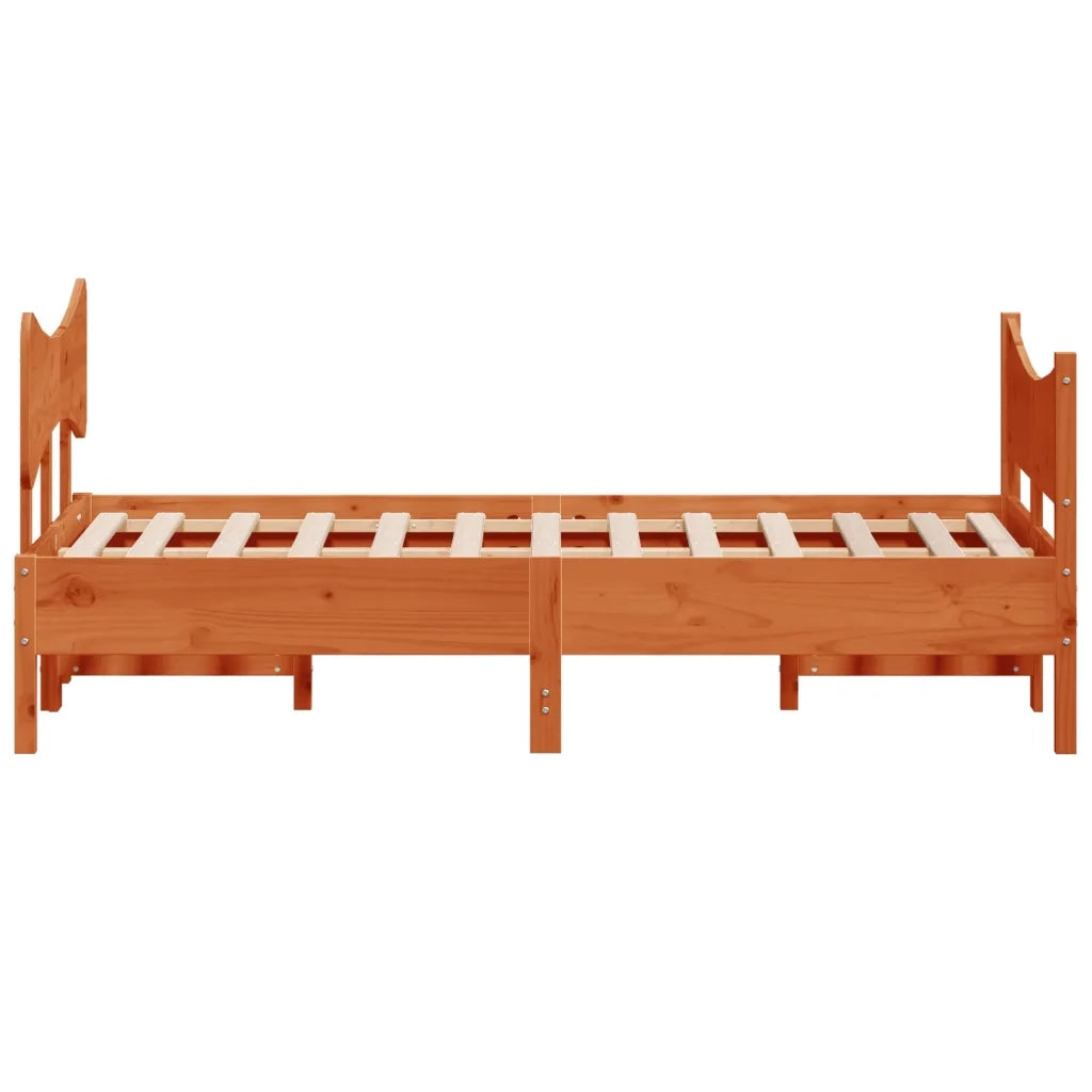 Giroletto senza Materasso Marrone Cera 120x200 cm Legno di Pino