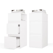 Comodino york tavolino nocny ripiano 2 cassetti per camera da letto bianco