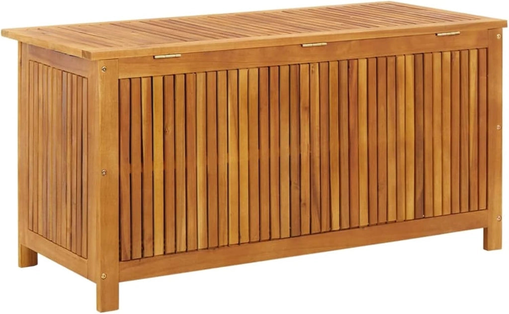 Baule da Esterno Contenitore Esterno Acacia Cassapanca in Legno da Esterno Massello di Acacia-113 x 50 x 58 cm