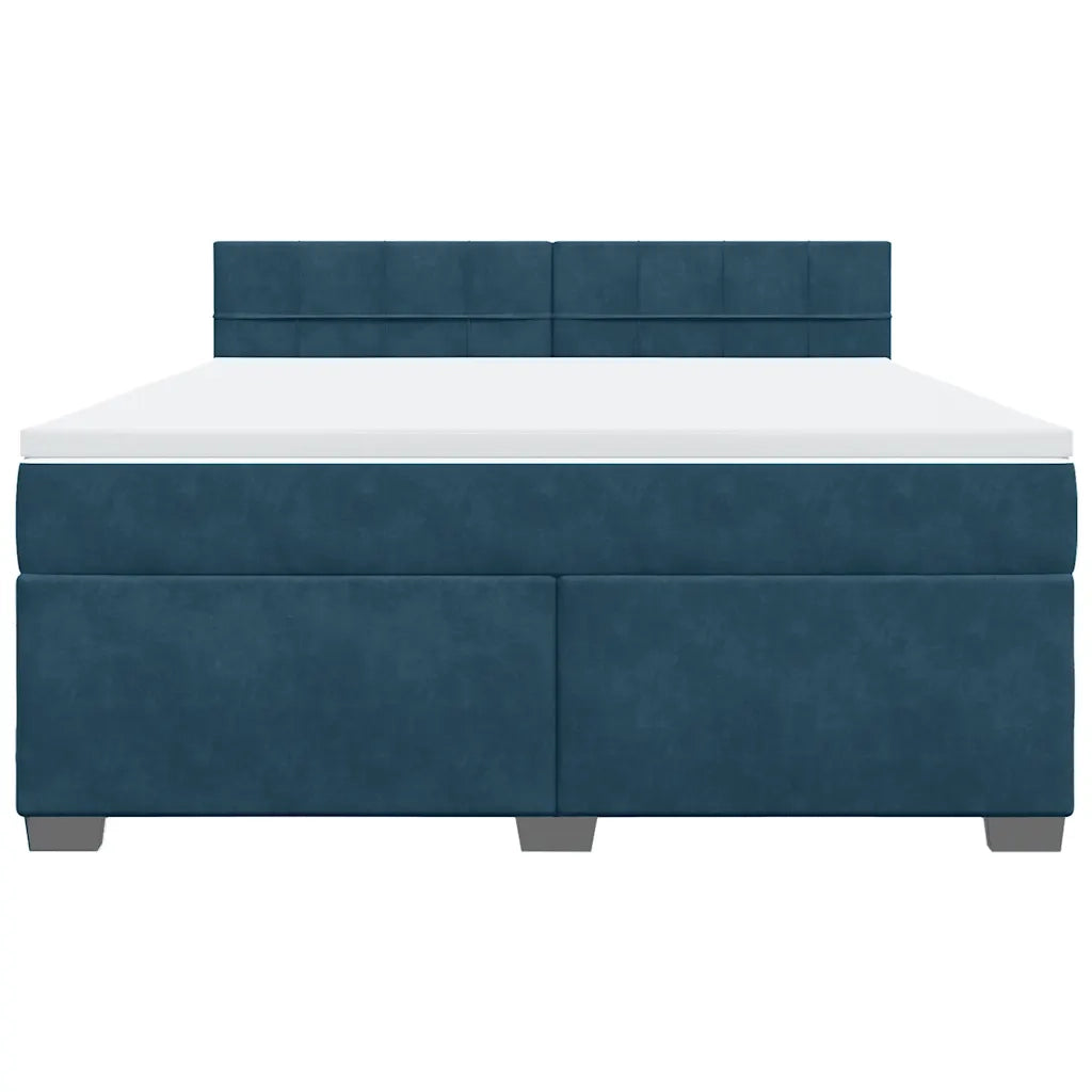 Giroletto a Molle con Materasso Blu 180x200 cm in Velluto 3286382