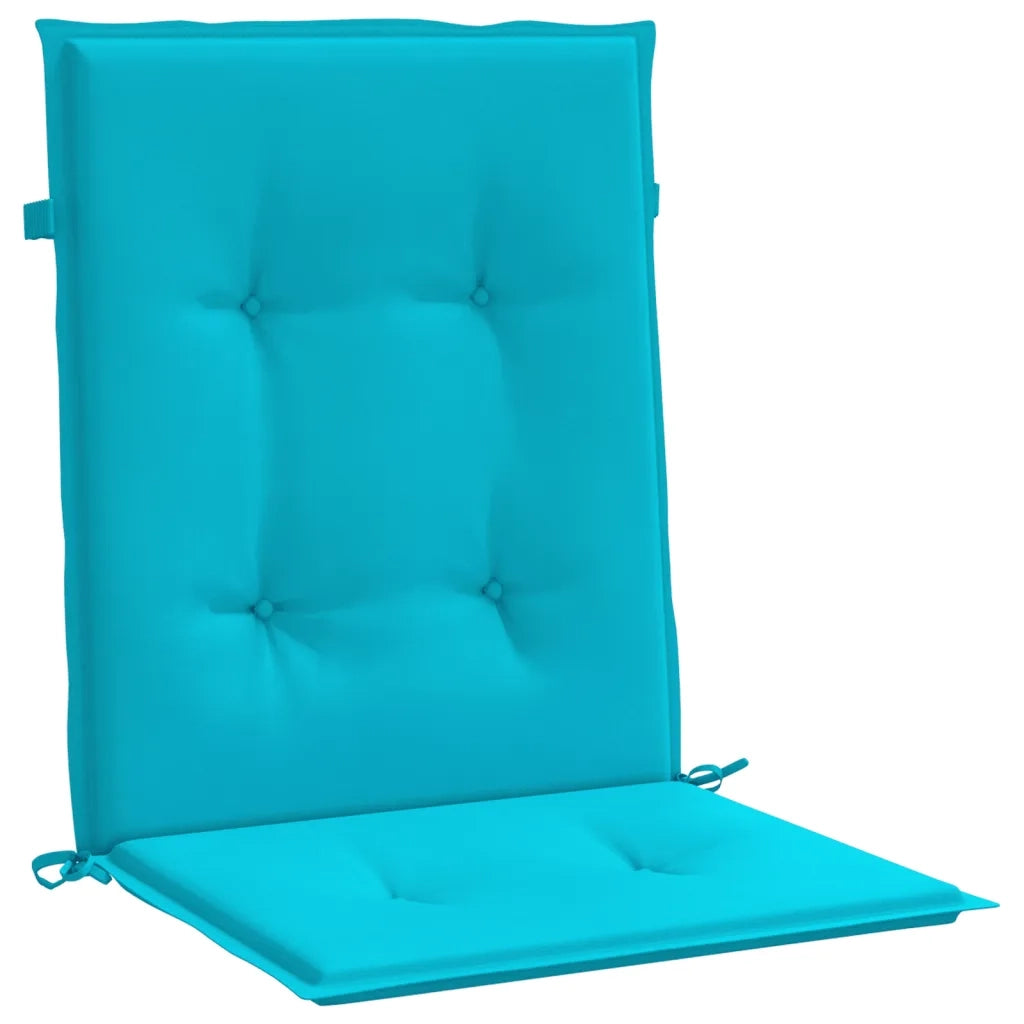 Cuscini per Sedia con Schienale Basso 4 pz Turchese in Tessuto 361338