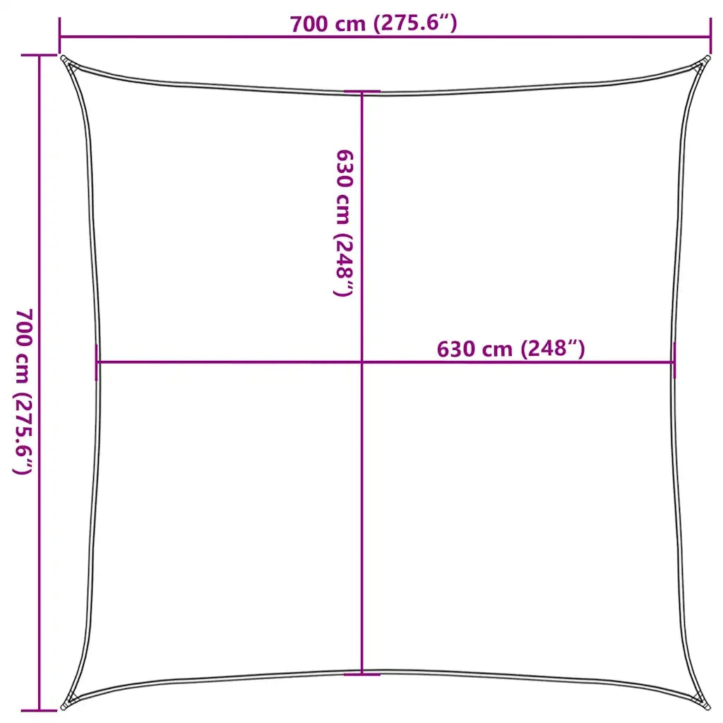 Vela Parasole 160 g/m² Verde Scuro 7x7 m in HDPE 311445