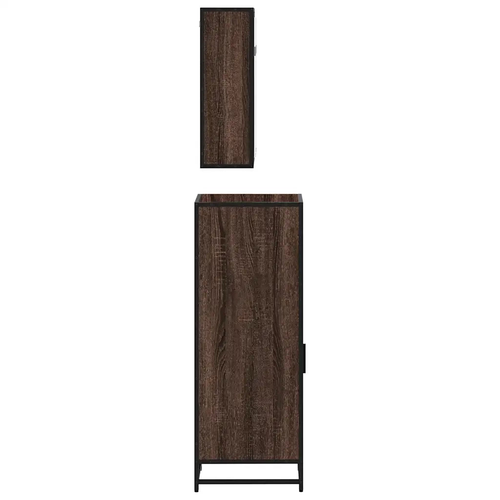 Set Mobili da Bagno 3 pz Rovere Marrone in Legno Multistrato 3300999