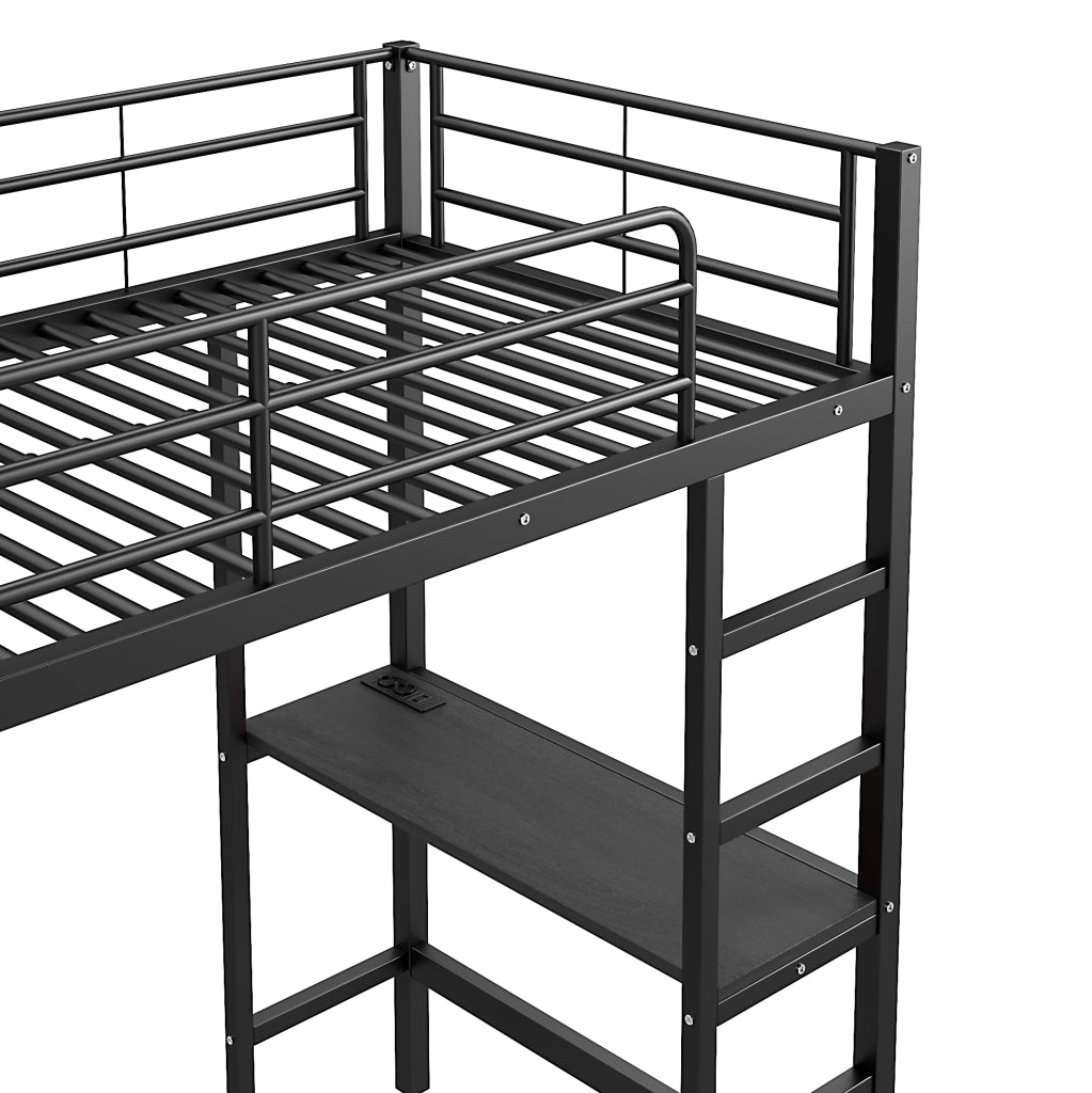 Letto a soppalco 90x200 cm con scrivania; presa e USB