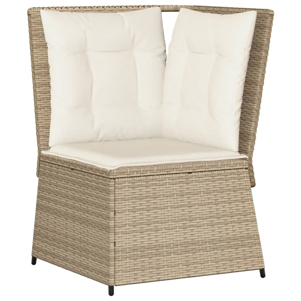 Set Divani da Giardino 5 pz con Cuscini in Polyrattan Beige 3262474