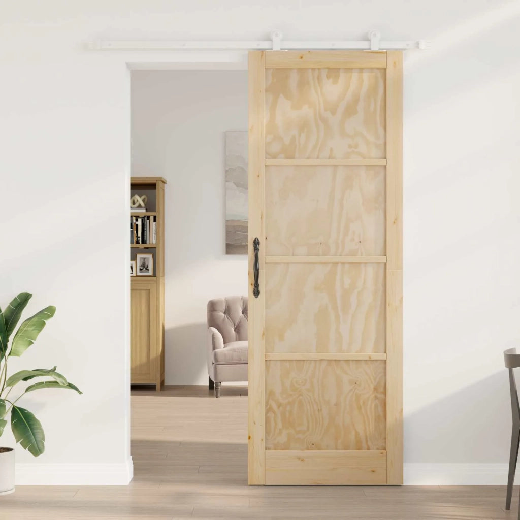 Porta scorrevole Naturale e Bianco 83 x 232 cm