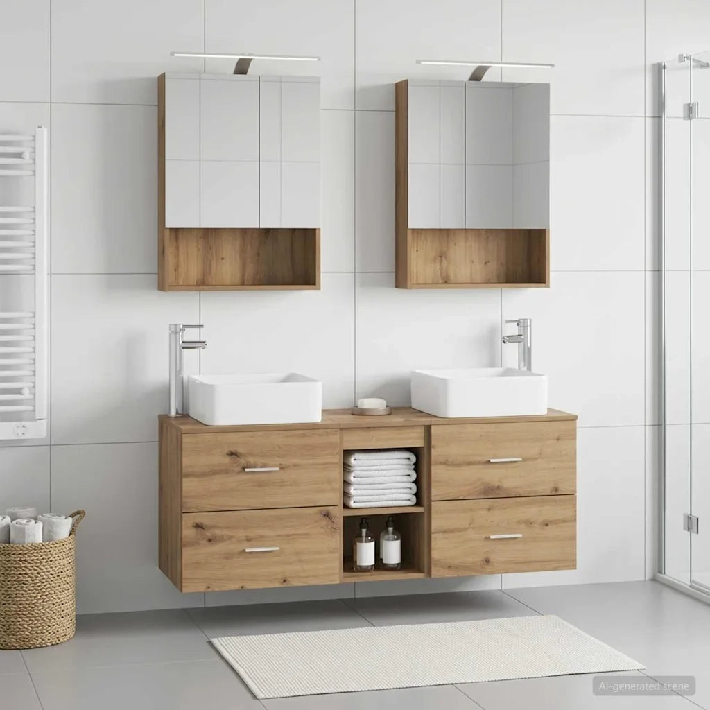 Set di mobili per il bagno 5 pcs Rovere Artigianale 3406766