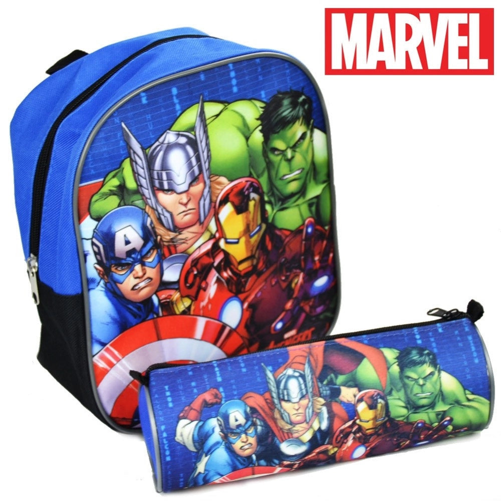 Trade Shop - Zaino Zainetto Asilo Marvel Avengers + Astuccio Tombolino Kit Scuola -