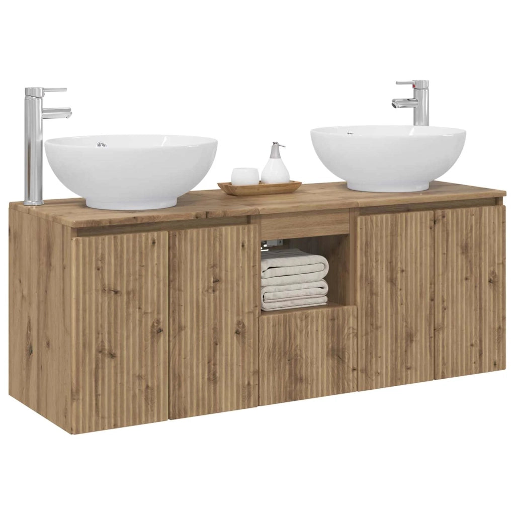 Set di Armadi da Bagno 3 pz Rovere Artigianale 3405706