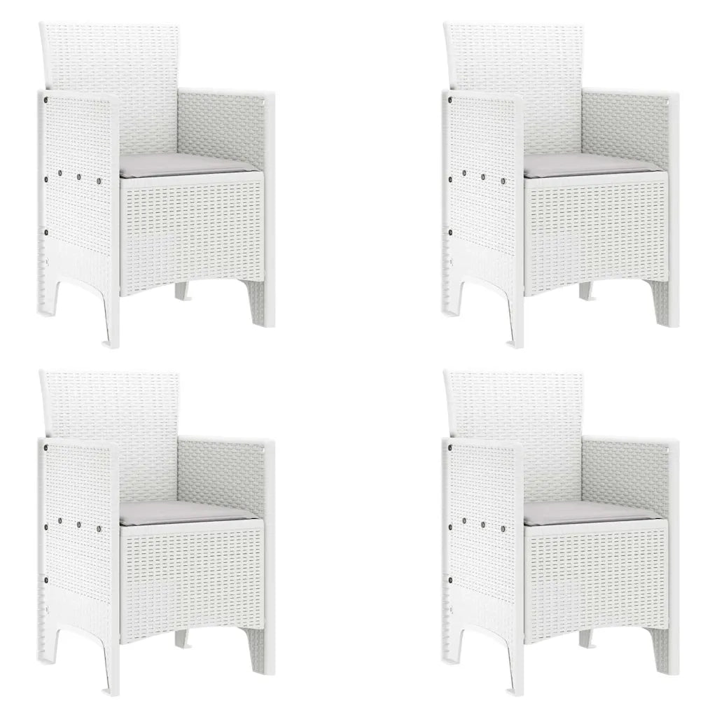 Set da Pranzo per Giardino 5 pcs Bianco Rattan Polt 3378704