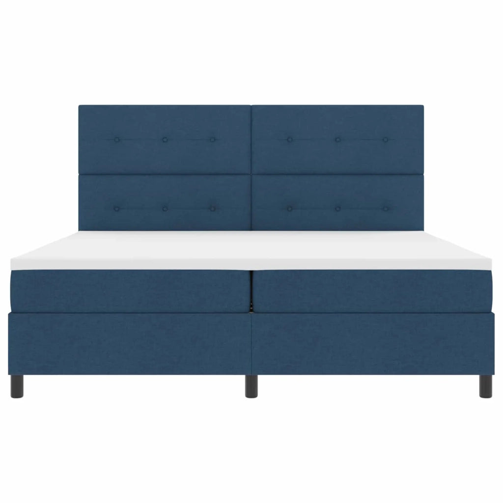Letto a molle con materasso con led Blu 200 x 200 cm Tessuto