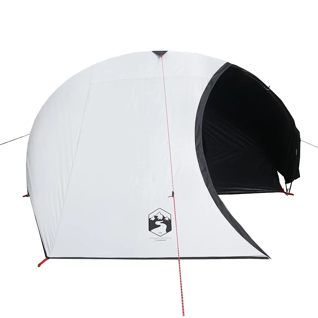 Tenda Campeggio a Cupola 4 Persone-Tenda per Escursionismo Bianca Tessuto Impermeabile 293063