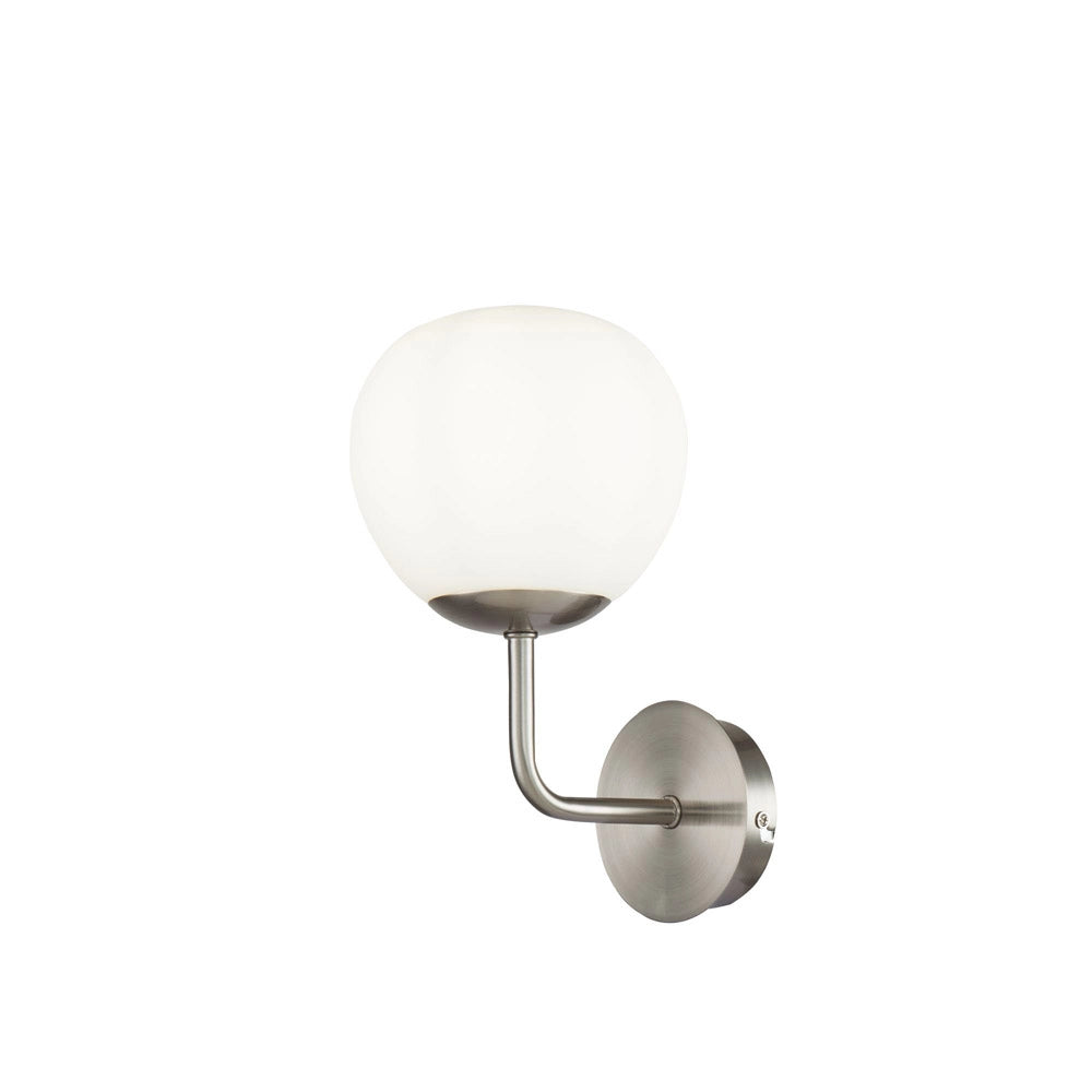 Maytoni applique contemporanea Erich 1 luce E14 nichel metallo vetro soffiato