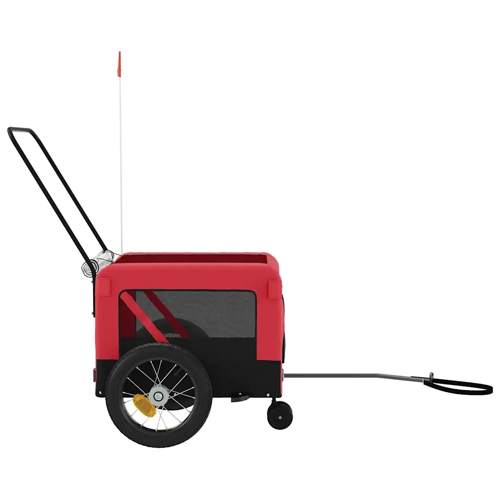 Rimorchio da Bici per Animali Rosso e Nero Oxford e Ferro CFW7977276