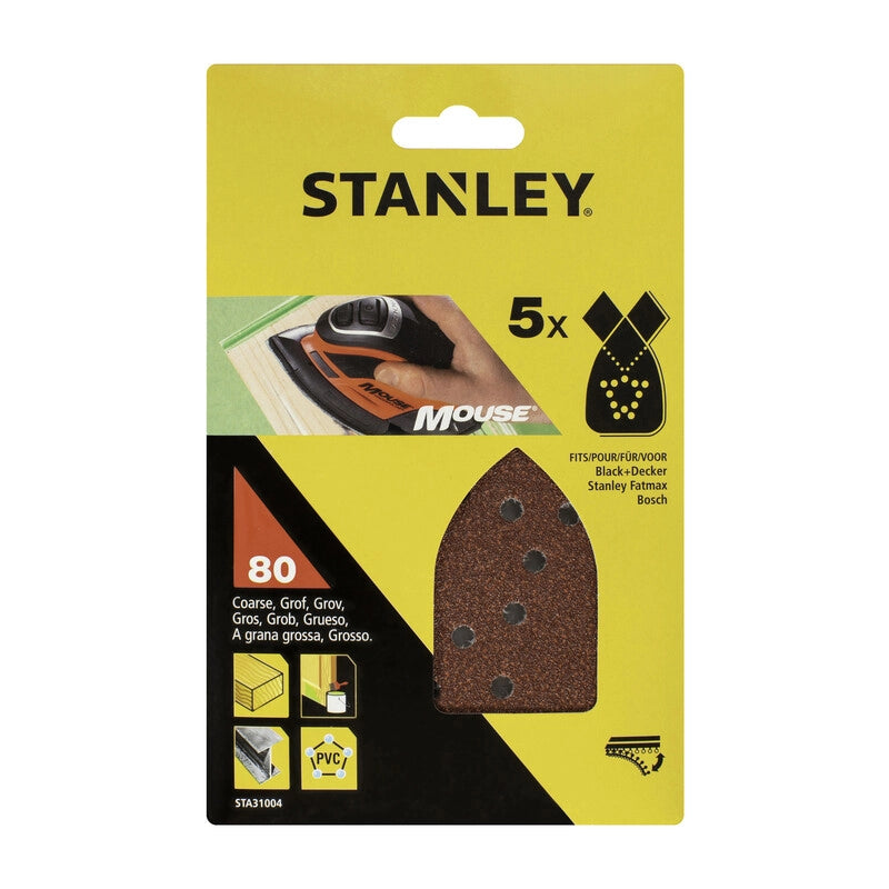 PIRANHA STANLEY STA31004 (X31004) 5 FOGLI VELCRO PER MOUSE GR.80- STANLEY- 1,0 confezione