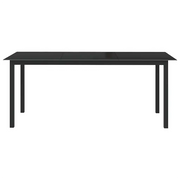 Tavolo da Giardino | Tavolino da esterno Nero 190x90x74 cm in Alluminio e Vetro
