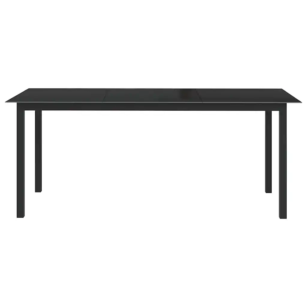 Tavolo da Giardino | Tavolino da esterno Nero 190x90x74 cm in Alluminio e Vetro