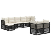 Set Divano da Giardino 9 pcs Nero polyrattan 3434362
