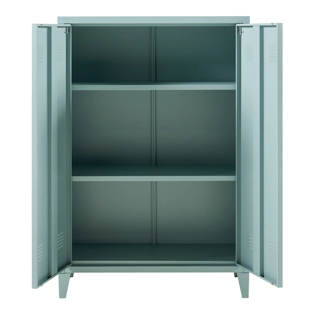Armadietto da ufficio in metallo con 2 ante 110 x 75 x 33 cm grigio blu 03_0009178