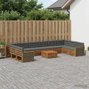 Set divani con cuscino 11 pcs Legno di Acacia Massello