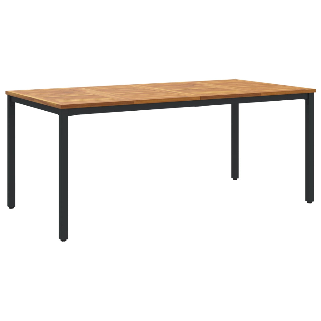Set da Pranzo Giardino 7 Pezzi in Legno Massello Acacia e Metallo
