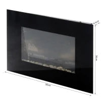 Camino Elettrico da Parete Potenza 1000W/2000W Effetto Fiamma 7 Colori con Telecomando 90 × 9.5 × 56cm