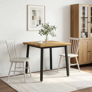 90 x 90 x 75 cm Legno di Acacia Massello Bianco e Nero Quadrato 937647