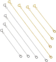 Estensore di collana bracciale allungatore di collana in acciaio inossidabile - creare gioielli - set da 8 pezzi argento oro.